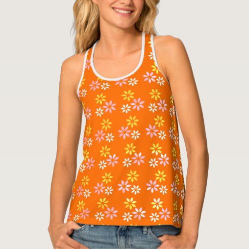 Modern Colorful Floral Ladies Fashion Tank Top