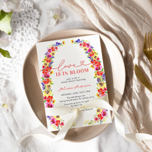 Modern Colorful Floral Love in Bloom Bridal Shower Invitation