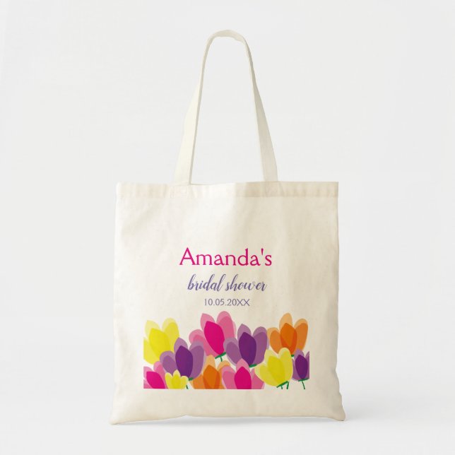 Modern Colorful Floral Tote Bag (Front)