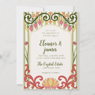 Modern Colorful Floral Wedding Invitation