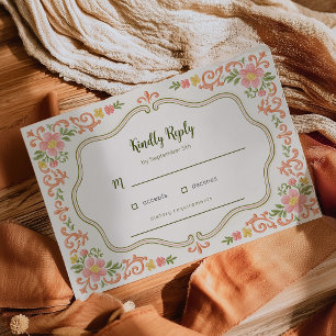 Modern Colorful Floral Wedding Rsvp card
