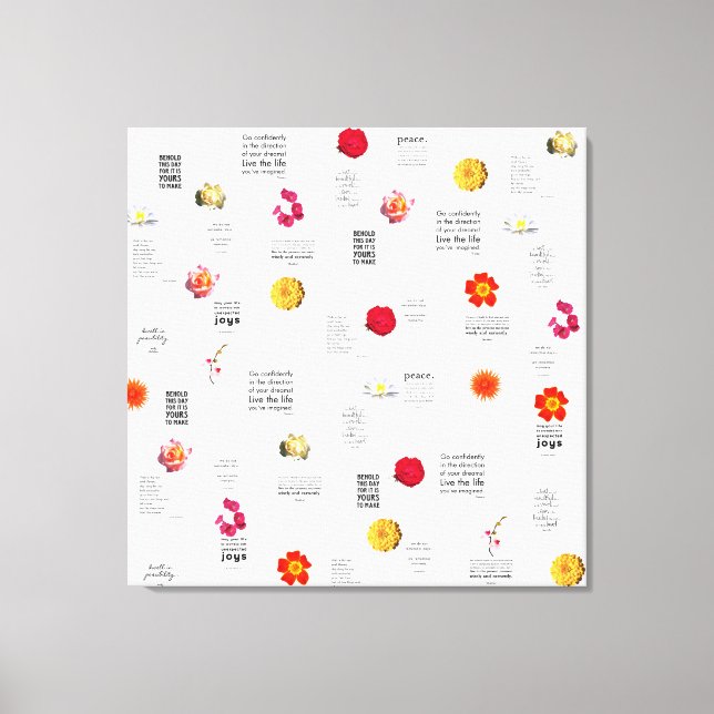 Modern Colorful Flower Daily Fun Quotes Canvas Print (Front)