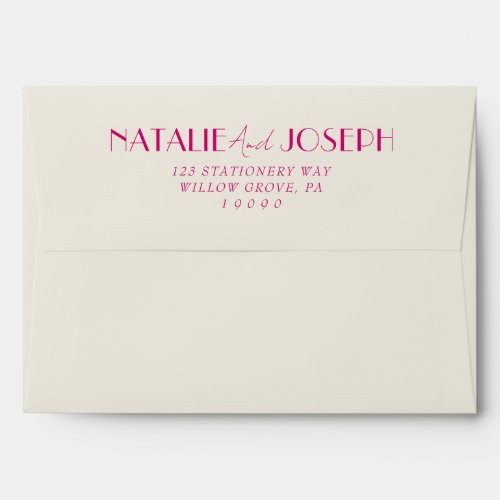 Modern Colorful French Retro Bright Funky Wedding Envelope