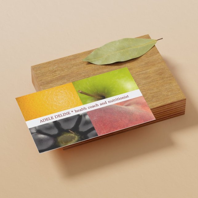 Modern Colorful Fruits Health Coach Nutritionist Business Card (Creator Uploaded)