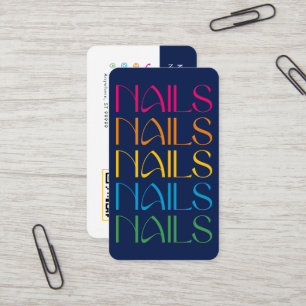 Modern Colorful Fun Bold Nail Technician Business Card