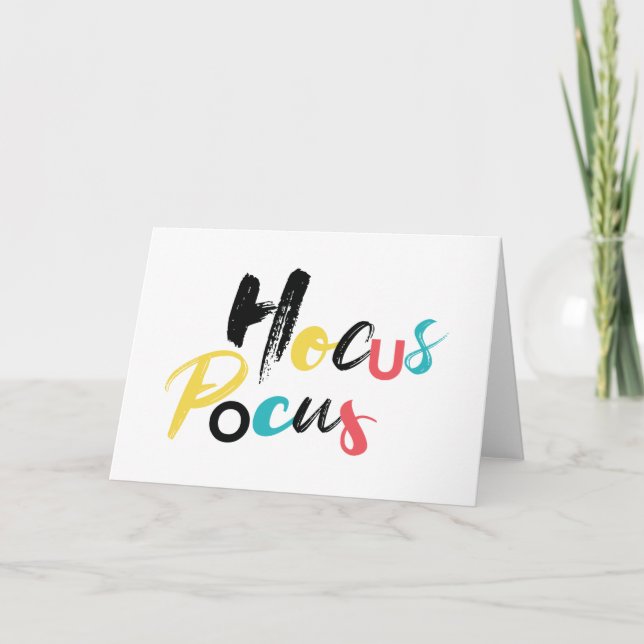 Modern, colorful, fun, cool, trendy Hocus Pocus Card (Front)