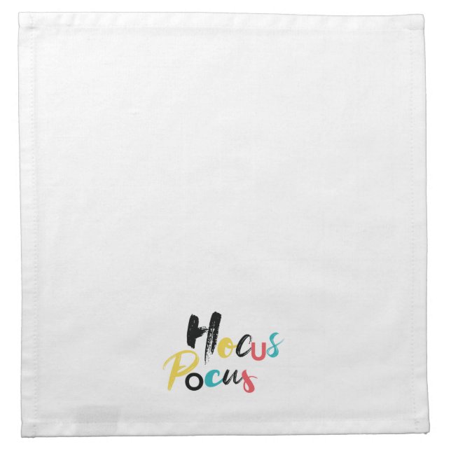 Modern, colorful, fun, cool, trendy Hocus Pocus Cloth Napkin (Front)