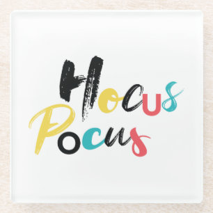 Modern, colorful, fun, cool, trendy Hocus Pocus Glass Coaster
