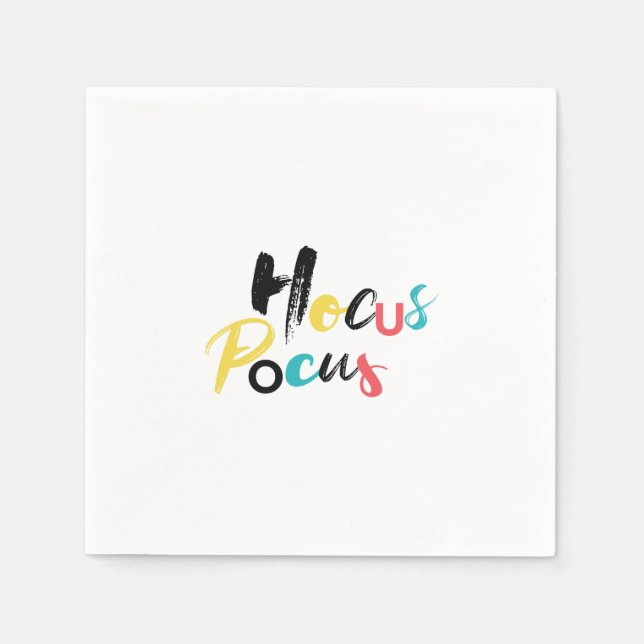 Modern, colorful, fun, cool, trendy Hocus Pocus Napkins (Front)