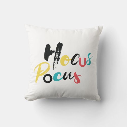 Modern colorful fun cool trendy Hocus Pocus Throw Pillow