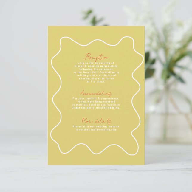  Modern Colorful Fun Retro Wedding Enclosure card (Standing Front)