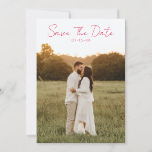 Modern Colorful Fun Retro Whimsical Photo Wedding Save The Date