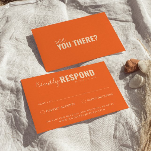 Modern Colorful Fun Retro Whimsical Wedding RSVP Card (Creator Uploaded)