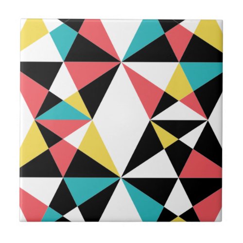 Modern colorful fun trendy geometric pattern ceramic tile