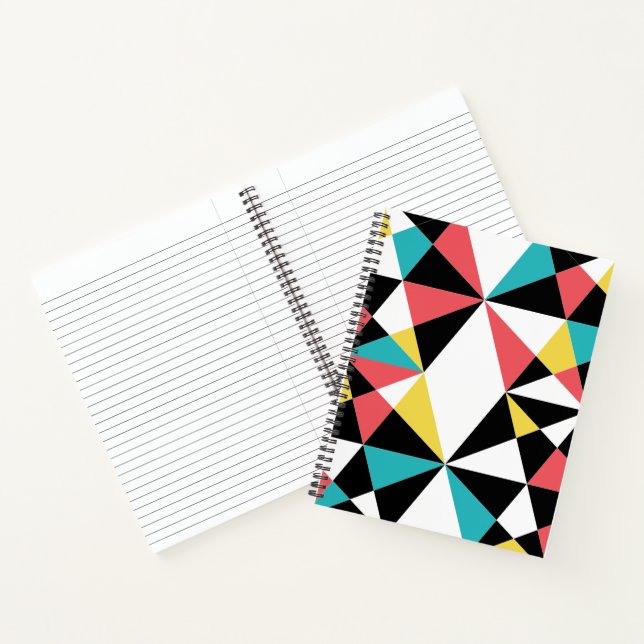 Modern, colorful, fun, trendy, geometric pattern notebook (Inside)