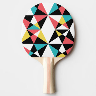 Modern, colorful, fun, trendy, geometric pattern ping pong paddle