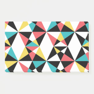 Modern, colorful, fun, trendy, geometric pattern post-it notes
