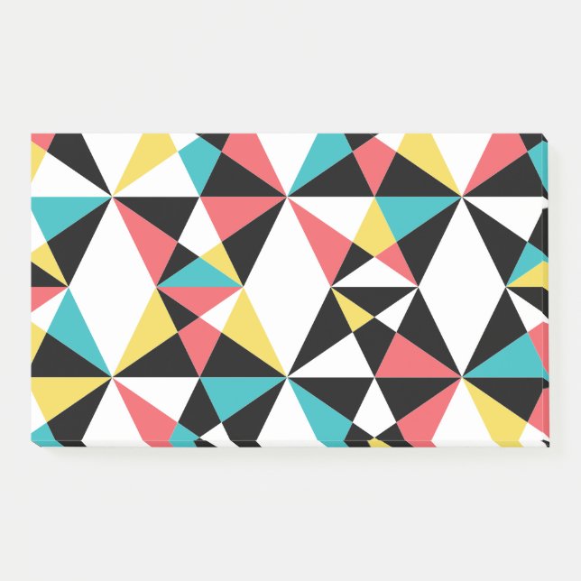 Modern, colorful, fun, trendy, geometric pattern post-it notes (Front)