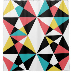 Modern, colorful, fun, trendy, geometric pattern shower curtain