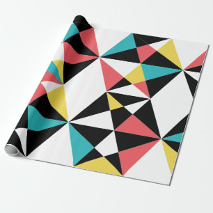 Modern, colorful, fun, trendy, geometric pattern wrapping paper