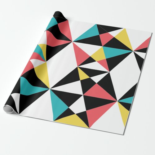 Modern colorful fun trendy geometric pattern wrapping paper