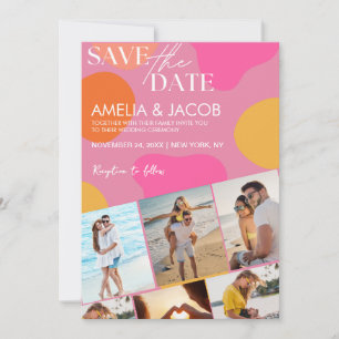 Modern colorful fun Wedding Photo Save The Date