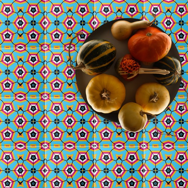 Modern Colorful Funky Geometric Pattern Ceramic Tile (Creator Uploaded)