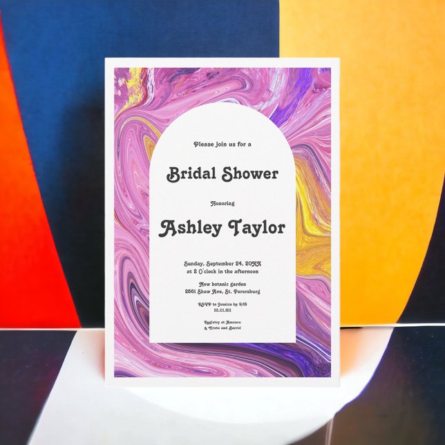 Modern Colorful Galaxy Abstract Bridal Shower Invitation (Creator Uploaded)