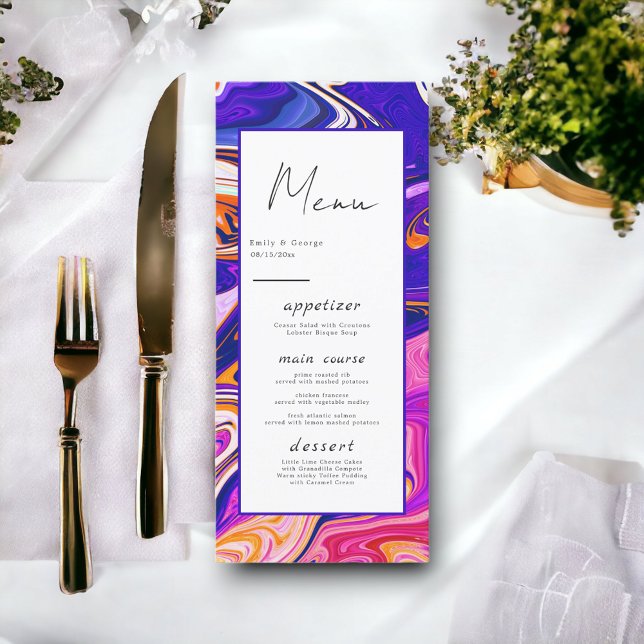 Modern Colorful Galaxy Artistic Abstract Wedding Menu (Creator Uploaded)