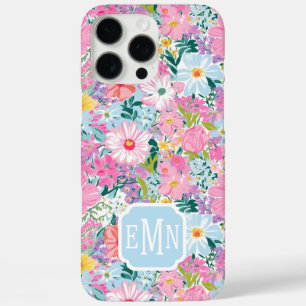 Modern Colorful Garden Monogrammed  iPhone 16 Pro Max Case