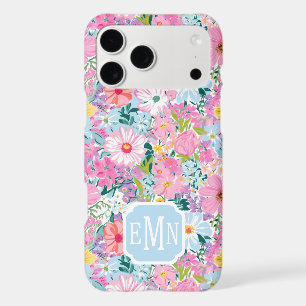 Modern Colorful Garden Monogrammed iPhone 17 Pro Max Case