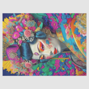 Modern Colorful Geisha Decoupage Tissue Paper