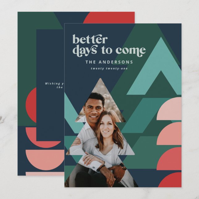 Modern colorful geometric abstract holiday photo (Front/Back)