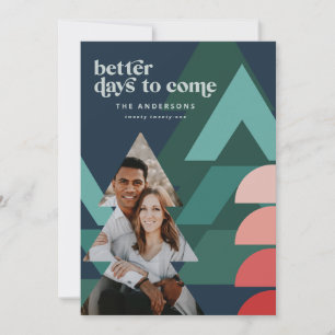 Modern colorful geometric abstract holiday photo card