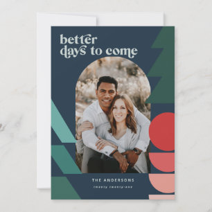 Modern colorful geometric abstract holiday photo card