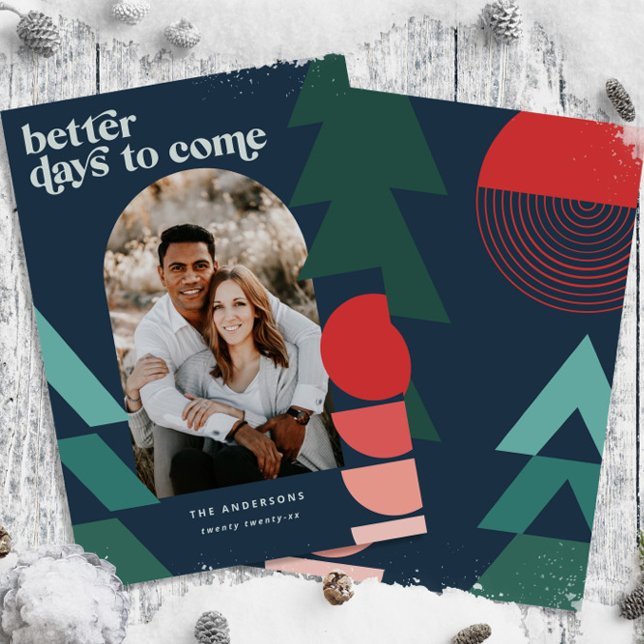 Modern colorful geometric abstract holiday photo card (Creator Uploaded)