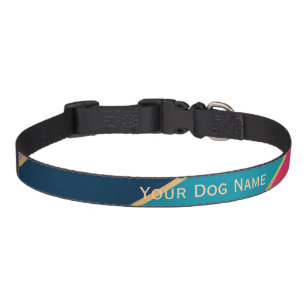 Modern Colorful Geometric Custom Name Dog Collar