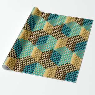 Modern Colorful Geometric Octagon Pattern Wrapping Paper