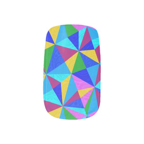 Modern Colorful Geometric Pattern Paisley Overly Minx Nail Art