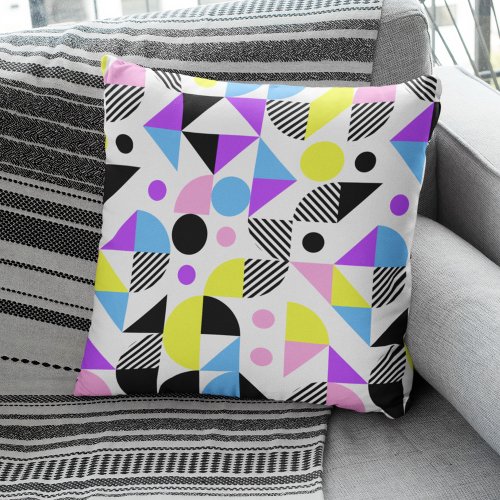 Modern Colorful Geometric Pattern Throw Pillow