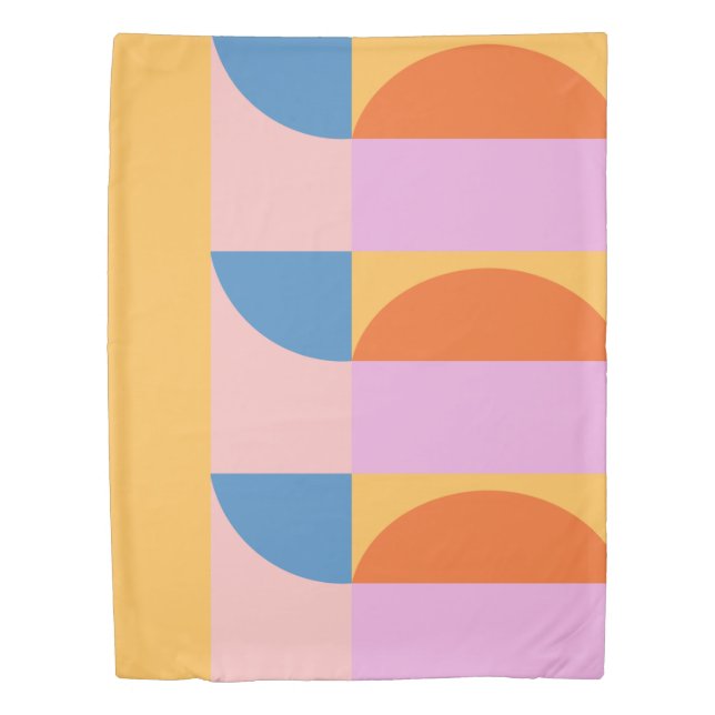 Modern Colorful Geometric Shapes Pattern Duvet Cover (Front)