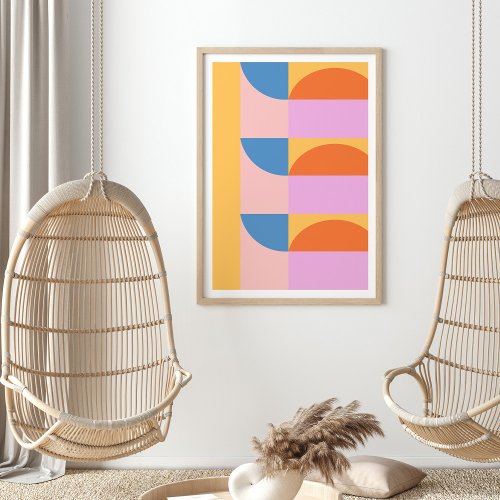 Modern Colorful Geometric Shapes Pattern Poster
