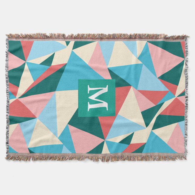 Modern Colorful Geometric Throw Blanket (Front)