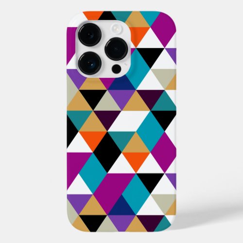 Modern Colorful Geometric Triangles Pattern 3a Case_Mate iPhone 14 Pro Case