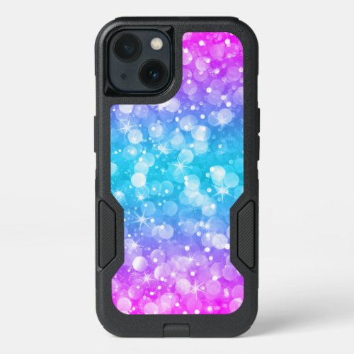 Modern Colorful Glam Bokeh Glitter iPhone 13 Case