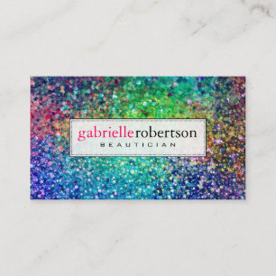 Modern Colorful Glitter & Sparkles Business Card