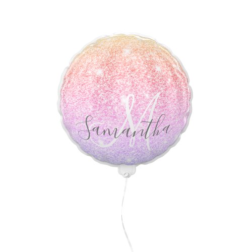 Modern Colorful Glitter Sparkles Personalized Name Balloon