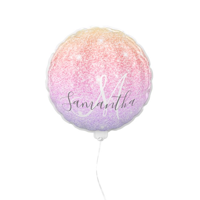 Modern Colorful Glitter Sparkles Personalized Name Balloon (Creator Uploaded)