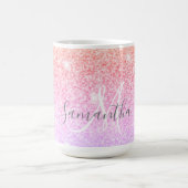 Modern Colorful Glitter Sparkles Personalized Name Coffee Mug (Center)