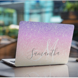 Modern Colorful Glitter Sparkles Personalized Name HP Laptop Skin